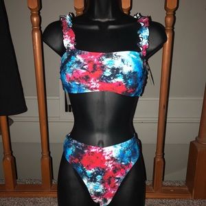 Red White and Blue Tie-die Bikini